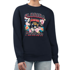 Florida Panthers G-III 4Her by Carl Banks Women's Flower Logo Pullover Sweatshirt - Navy Sweatshirts