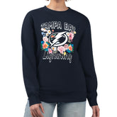 Tampa Bay Lightning G-III 4Her by Carl Banks Women's Flower Logo Pullover Sweatshirt - Navy Sweatshirts
