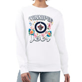 Winnipeg Jets G-III 4Her by Carl Banks Women's Flower Logo Pullover Sweatshirt - White Sweatshirts