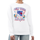 New York Rangers G-III 4Her by Carl Banks Women's Flower Logo Pullover Sweatshirt - White Sweatshirts