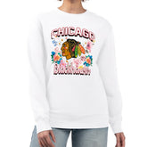 Chicago Blackhawks G-III 4Her by Carl Banks Women's Flower Logo Pullover Sweatshirt - White Sweatshirts