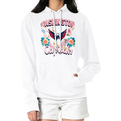 Washington Capitals G-III 4Her by Carl Banks Women's Flower Logo Pullover Hoodie - White Hoodies