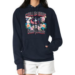 Columbus Blue Jackets G-III 4Her by Carl Banks Women's Flower Logo Pullover Hoodie - Navy Hoodies