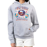 New York Islanders G-III 4Her by Carl Banks Women's Flower Logo Pullover Hoodie - Heather Gray Hoodies