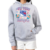 New York Rangers G-III 4Her by Carl Banks Women's Flower Logo Pullover Hoodie - Heather Gray Hoodies
