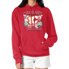 Calgary Flames G-III 4Her by Carl Banks Women's Flower Logo Pullover Hoodie - Red Hoodies