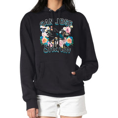 San Jose Sharks G-III 4Her by Carl Banks Women's Flower Logo Pullover Hoodie - Black Hoodies