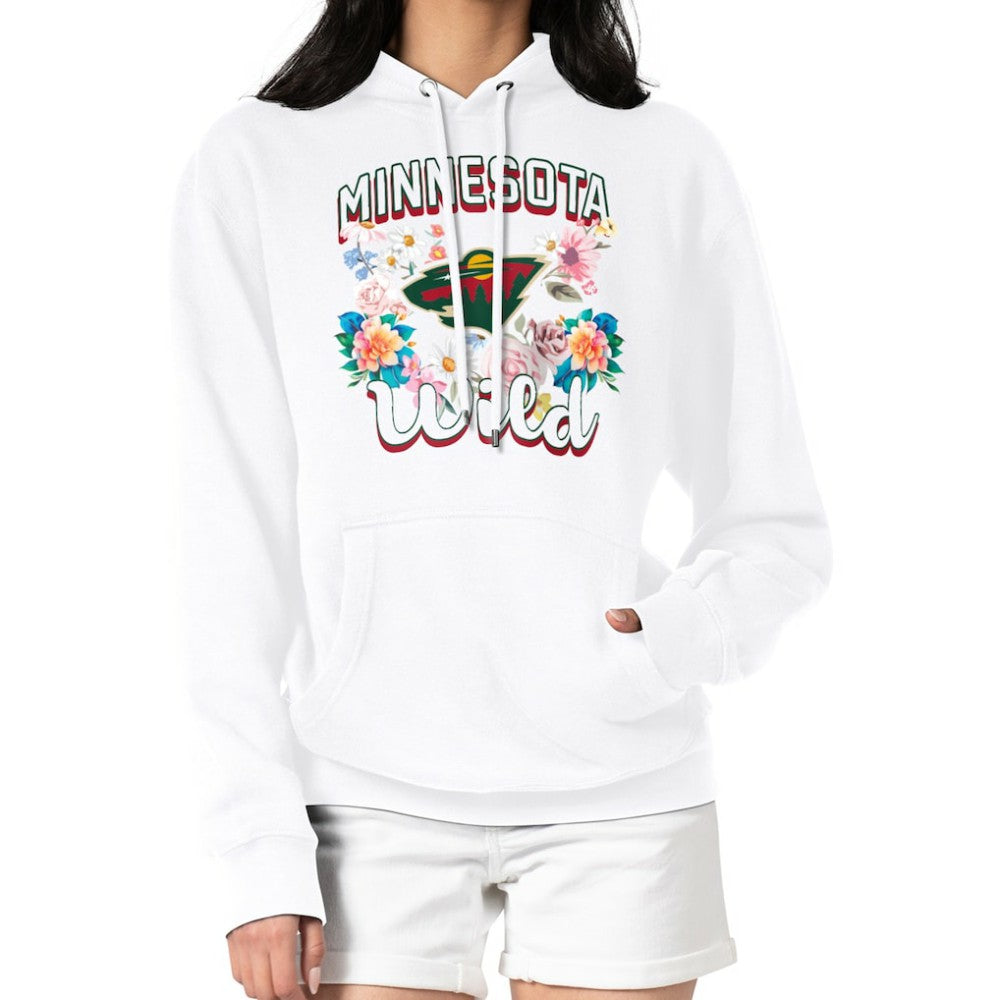 Minnesota Wild G-III 4Her by Carl Banks Women's Flower Logo Pullover Hoodie - White Hoodies