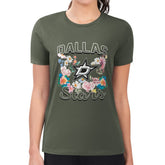 Dallas Stars G-III 4Her by Carl Banks Women's Super-Slim Fit Lightweight Flower Logo T-Shirt - Green T-shirts