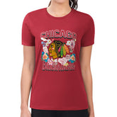 Chicago Blackhawks G-III 4Her by Carl Banks Women's Super-Slim Fit Lightweight Flower Logo T-Shirt - Red T-shirts