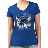St. Louis Blues G-III 4Her by Carl Banks Women's Super-Slim Fit Lightweight Flower Logo V-Neck T-Shirt - Blue T-shirts