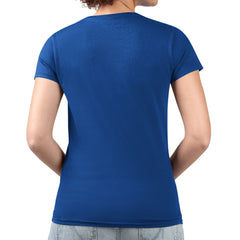 Edmonton Oilers G-III 4Her by Carl Banks Women's Super-Slim Fit Lightweight Flower Logo V-Neck T-Shirt - Royal T-shirts