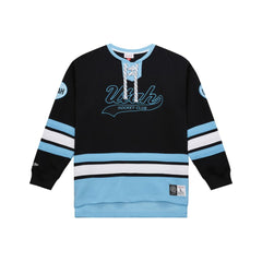 Utah Hockey Club Mitchell & Ness Heritage Lace-Up Pullover Sweatshirt - Black Sweatshirts
