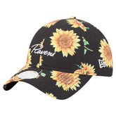 Baltimore Ravens New Era Women's Adventure Sunflower 9TWENTY Adjustable Hat - Black cheap