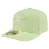 Miami Dolphins New Era Color Pack A-Frame 59FIFTY Fitted Hat - Light Green on sale