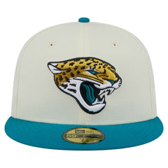 Jacksonville Jaguars New Era Main 59FIFTY Fitted Hat - Cream/Teal online