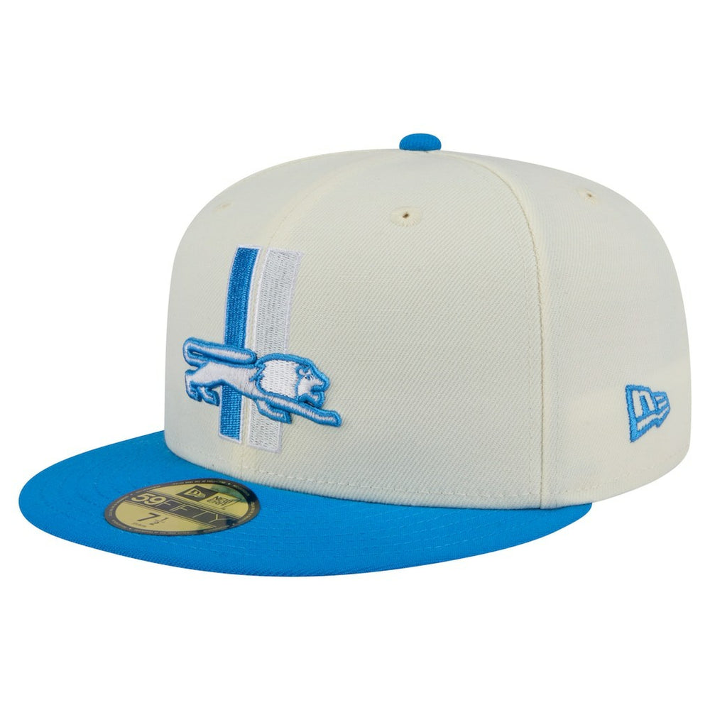 Detroit Lions New Era Main 59FIFTY Fitted Hat - Cream/Blue sale
