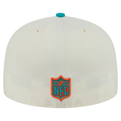 Miami Dolphins New Era Main 59FIFTY Fitted Hat - Cream/Aqua on sale