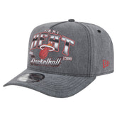 Miami Heat Throwback Washed Pre-Curved 9FIFTY Snapback Hat - Charcoal outlet