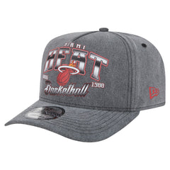 Miami Heat Throwback Washed Pre-Curved 9FIFTY Snapback Hat - Charcoal outlet