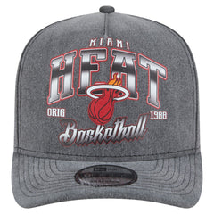 Miami Heat Throwback Washed Pre-Curved 9FIFTY Snapback Hat - Charcoal outlet