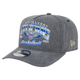 New Orleans Pelicans Throwback Washed Pre-Curved 9FIFTY Snapback Hat - Charcoal shop