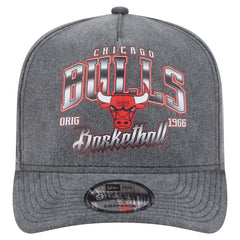 Chicago Bulls Throwback Washed Pre-Curved 9FIFTY Snapback Hat - Charcoal on sale