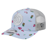 Brooklyn Nets Adventure Aloha Pattern 9SEVENTY Stretch-Snap Hat - Light Blue/Gray shop
