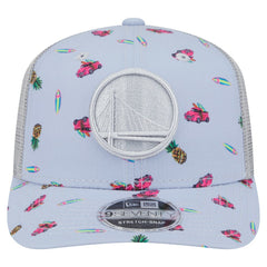 Golden State Warriors Adventure Aloha Pattern 9SEVENTY Stretch-Snap Hat sale - Light Blue/Gray discount