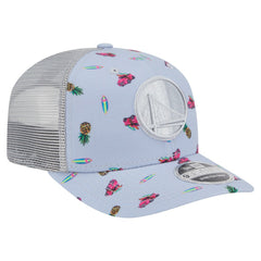 Golden State Warriors Adventure Aloha Pattern 9SEVENTY Stretch-Snap Hat sale - Light Blue/Gray discount