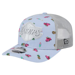 Los Angeles Lakers Adventure Aloha Pattern 9SEVENTY Stretch-Snap Hat - Light Blue/Gray online