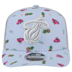 Miami Heat Adventure Aloha Pattern 9SEVENTY Stretch-Snap Hat - Light Blue/Gray outlet