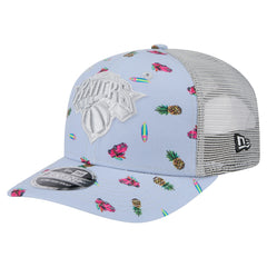 New York Knicks Adventure Aloha Pattern 9SEVENTY Stretch-Snap Hat - Light Blue/Gray shop