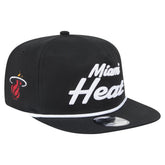 Miami Heat Team Text Golfer Snapback Hat - Black discount