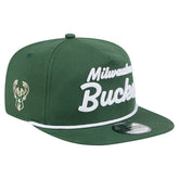 Milwaukee Bucks Team Text Golfer Snapback Hat - Hunter Green on sale