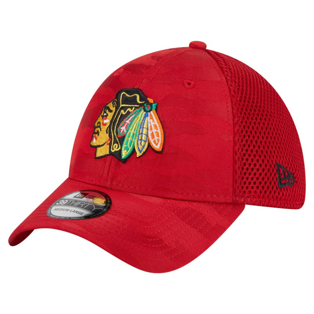 Chicago Blackhawks New Era Active Subtle Camo 39THIRTY Flex Hat - Red Hats