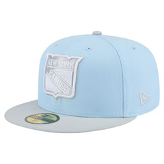 New York Rangers New Era Color Pack 2-Tone 59FIFTY Fitted Hat - Light Blue/Gray Hats