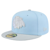 Chicago Blackhawks New Era Color Pack Two-Tone 59FIFTY Fitted Hat - Light Blue/Gray Hats