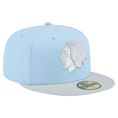 Chicago Blackhawks New Era Color Pack Two-Tone 59FIFTY Fitted Hat - Light Blue/Gray Hats
