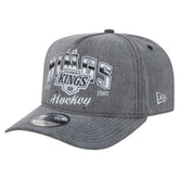 Los Angeles Kings New Era Throwback Washed A-Frame Pre-Curved 9FIFTY Snapback Hat - Charcoal Hats