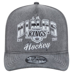 Los Angeles Kings New Era Throwback Washed A-Frame Pre-Curved 9FIFTY Snapback Hat - Charcoal Hats