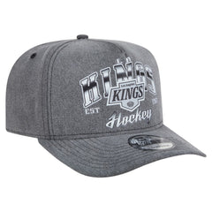 Los Angeles Kings New Era Throwback Washed A-Frame Pre-Curved 9FIFTY Snapback Hat - Charcoal Hats
