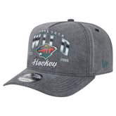Minnesota Wild New Era Throwback Washed A-Frame Pre-Curved 9FIFTY Snapback Hat - Charcoal Hats