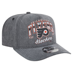 Philadelphia Flyers New Era Throwback Washed A-Frame Pre-Curved 9FIFTY Snapback Hat - Charcoal Hats