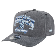 Seattle Kraken New Era Throwback Washed A-Frame Pre-Curved 9FIFTY Snapback Hat - Charcoal Hats