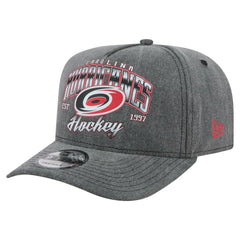 Carolina Hurricanes New Era Throwback Washed A-Frame Pre-Curved 9FIFTY Snapback Hat - Charcoal Hats