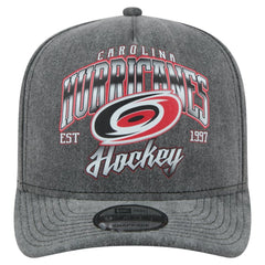 Carolina Hurricanes New Era Throwback Washed A-Frame Pre-Curved 9FIFTY Snapback Hat - Charcoal Hats