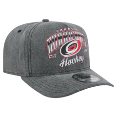Carolina Hurricanes New Era Throwback Washed A-Frame Pre-Curved 9FIFTY Snapback Hat - Charcoal Hats