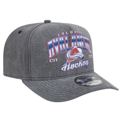 Colorado Avalanche New Era Throwback Washed A-Frame Pre-Curved 9FIFTY Snapback Hat - Charcoal Hats
