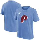 Philadelphia Phillies Youth Cooperstown Collection Team Logo T-Shirt Light Blue